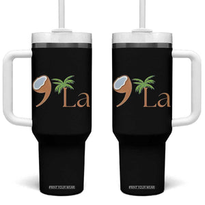 Harris 2024 Funny Coconut Tree Tumbler With Handle Comma La Presidential Election TB10 One Size: 40 oz Black Print Your Wear