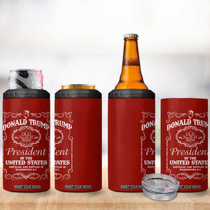 Trump 2024 4 in 1 Can Cooler Tumbler President 45 47 Whiskey Sytle Red TB10 Print Your Wear