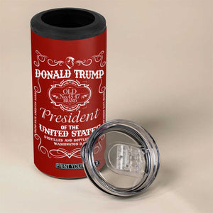 Trump 2024 4 in 1 Can Cooler Tumbler President 45 47 Whiskey Sytle Red TB10 Print Your Wear