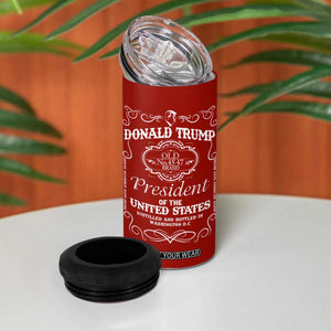 Trump 2024 4 in 1 Can Cooler Tumbler President 45 47 Whiskey Sytle Red TB10 Print Your Wear