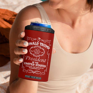 Trump 2024 4 in 1 Can Cooler Tumbler President 45 47 Whiskey Sytle Red TB10 Print Your Wear