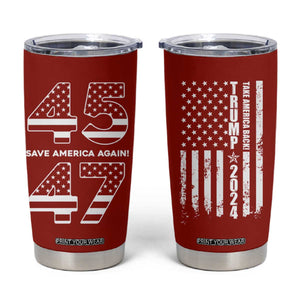 Trump 2024 Tumbler Cup President 45 47 American Flag Red TB10 Red Print Your Wear