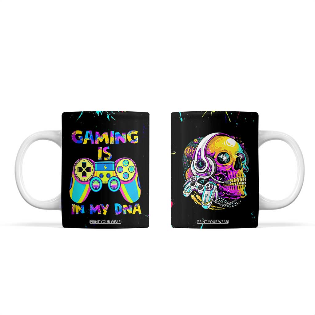 Gaming Gifts Coffee Mug Gamer Video Game Controller Colorful Graffiti Skeleton TB10 Black Print Your Wear