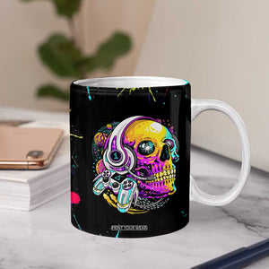 Gaming Gifts Coffee Mug Gamer Video Game Controller Colorful Graffiti Skeleton TB10 Print Your Wear