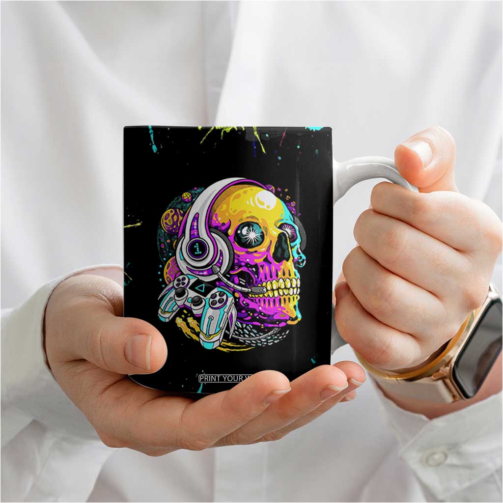 Gaming Gifts Coffee Mug Gamer Video Game Controller Colorful Graffiti Skeleton TB10 Print Your Wear
