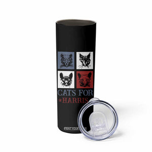 Cats For Harris 2024 President Skinny Tumbler Kamala Presidential Election TB10 Print Your Wear