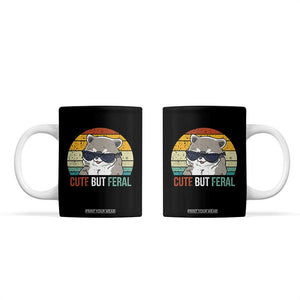 Funny Racoon Coffee Mug Cute But Feral TB10 Black Print Your Wear