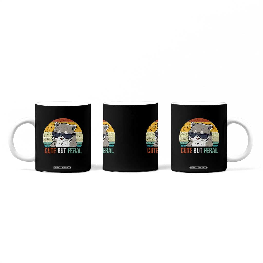 Funny Racoon Coffee Mug Cute But Feral TB10 Print Your Wear
