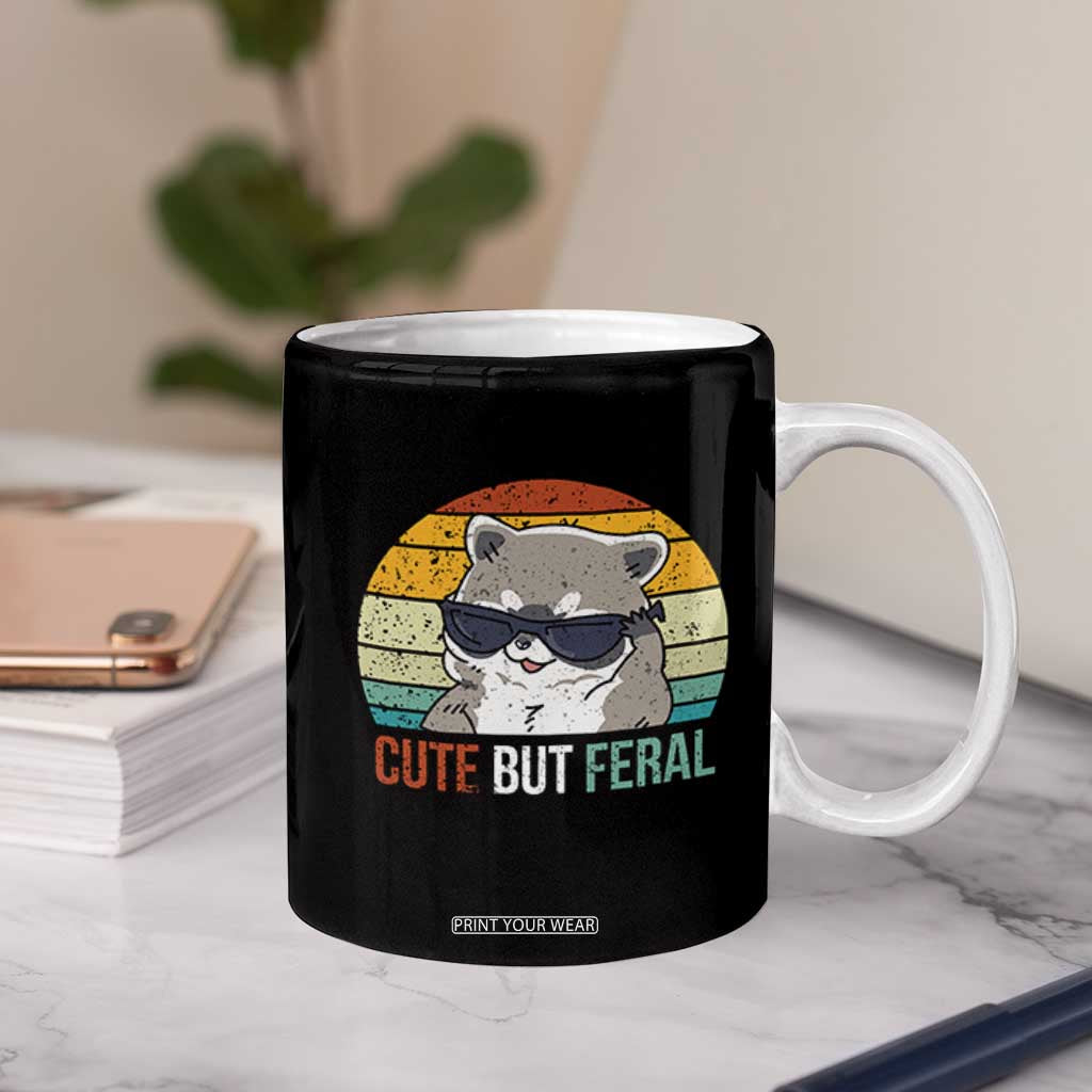Funny Racoon Coffee Mug Cute But Feral TB10 Print Your Wear