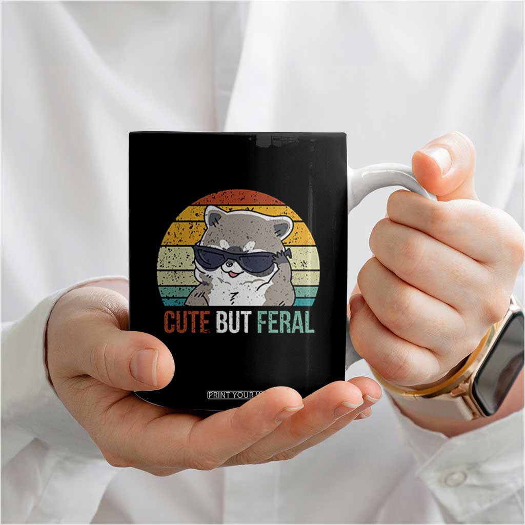Funny Racoon Coffee Mug Cute But Feral TB10 Print Your Wear