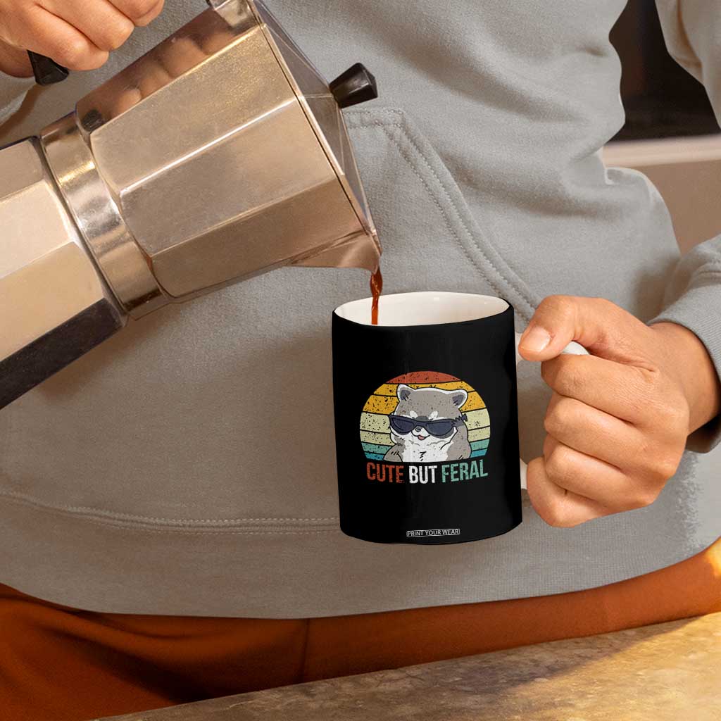 Funny Racoon Coffee Mug Cute But Feral TB10 Print Your Wear