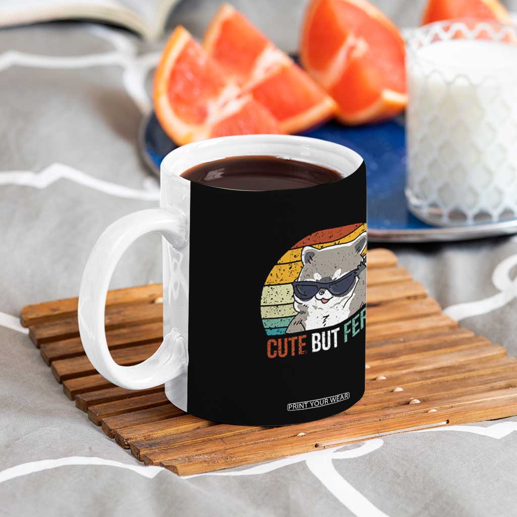 Funny Racoon Coffee Mug Cute But Feral TB10 Print Your Wear