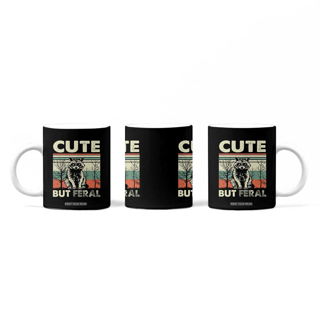 Funny Racoon Coffee Mug Retro Trash Panda Cute But Feral TB10 Print Your Wear