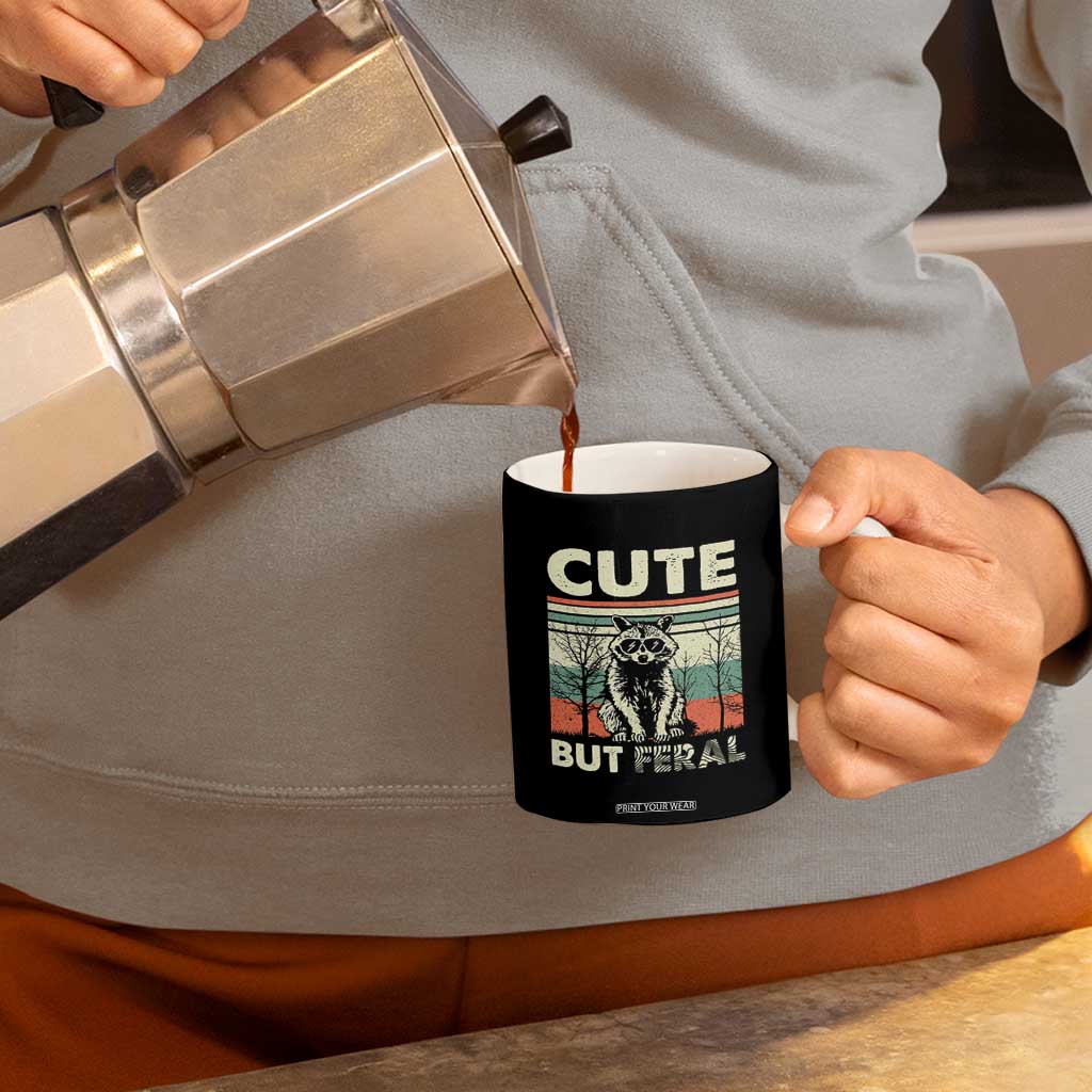 Funny Racoon Coffee Mug Retro Trash Panda Cute But Feral TB10 Print Your Wear