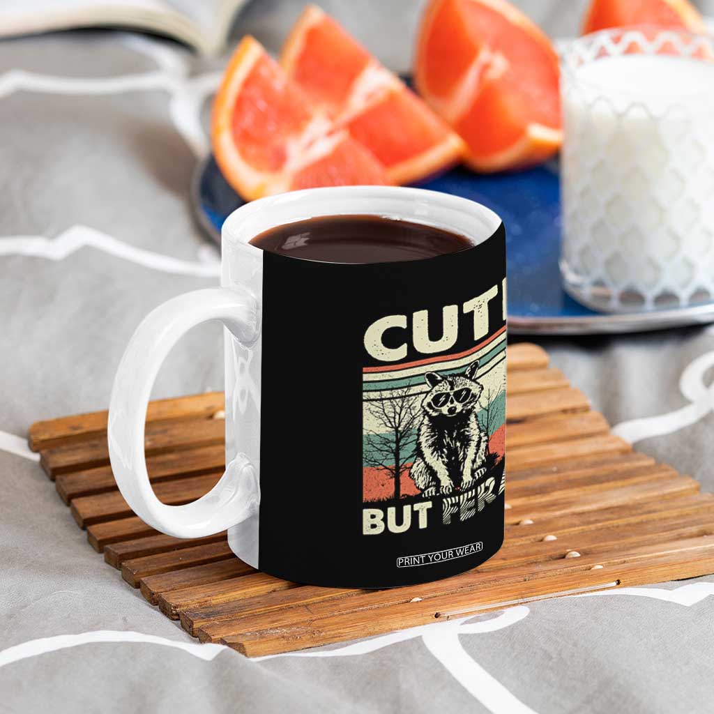 Funny Racoon Coffee Mug Retro Trash Panda Cute But Feral TB10 Print Your Wear