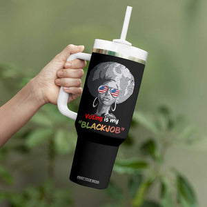 Harris 2024 Election Tumbler With Handle Voting Is My Black Job TB10 Print Your Wear