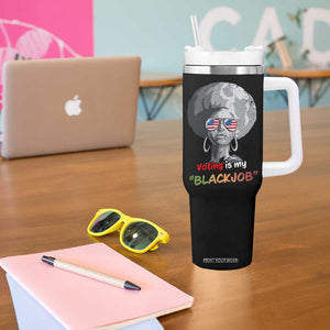 Harris 2024 Election Tumbler With Handle Voting Is My Black Job TB10 Print Your Wear