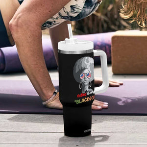 Harris 2024 Election Tumbler With Handle Voting Is My Black Job TB10 Print Your Wear