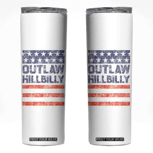 Trump Vance 2024 Election Skinny Tumbler Outlaw Hillbilly 45 47 US Flag Vintage TB10 White Print Your Wear