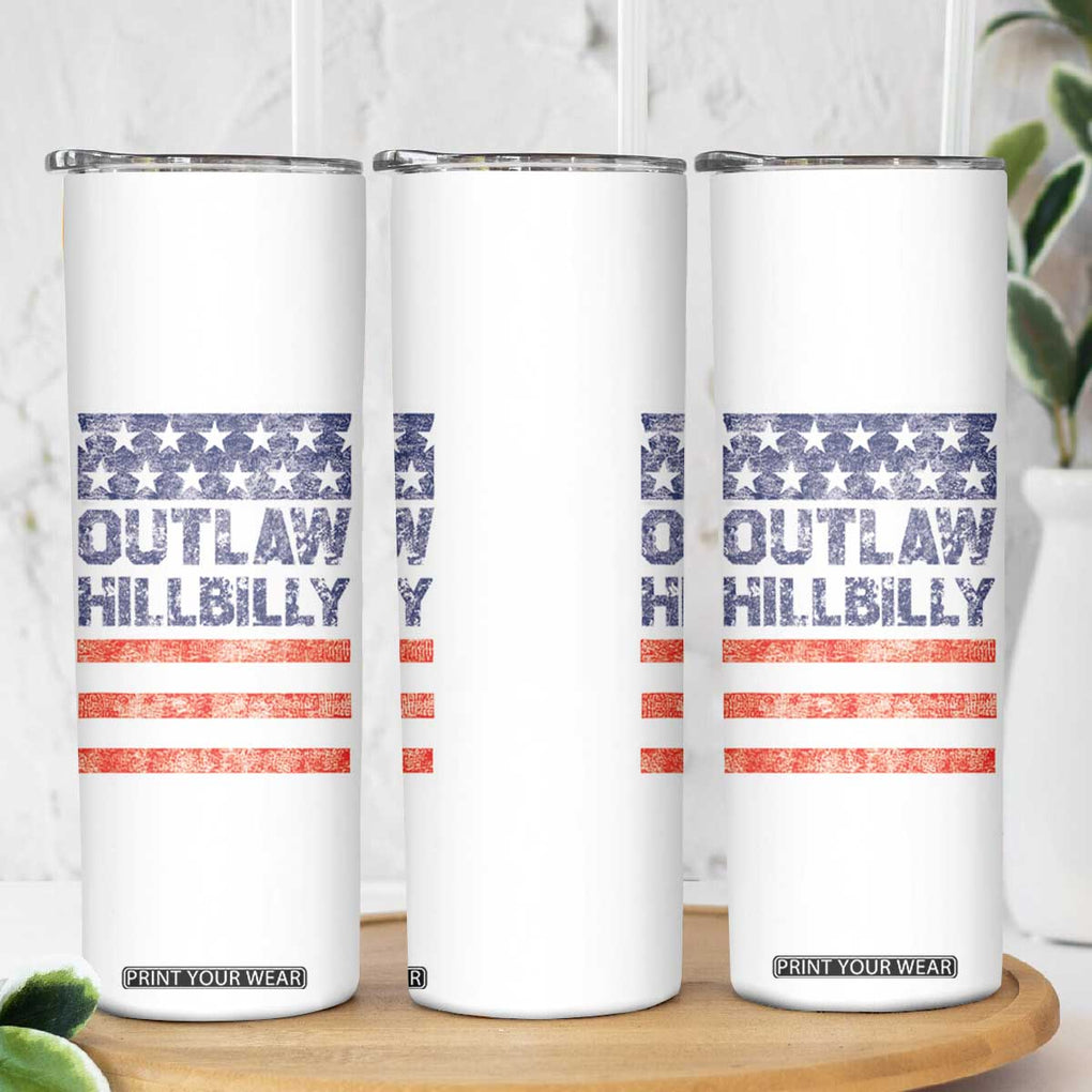 Trump Vance 2024 Election Skinny Tumbler Outlaw Hillbilly 45 47 US Flag Vintage TB10 Print Your Wear