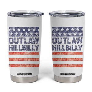 Trump Vance 2024 Election Tumbler Cup Outlaw Hillbilly 45 47 US Flag Vintage TB10 White Print Your Wear