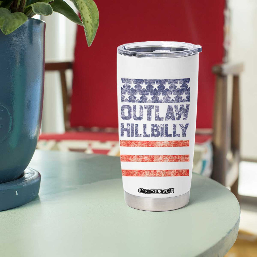 Trump Vance 2024 Election Tumbler Cup Outlaw Hillbilly 45 47 US Flag Vintage TB10 Print Your Wear