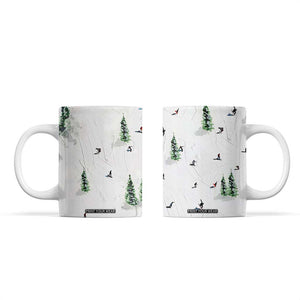 Skiing Gifts Coffee Mug Funny Ski Gift for Skiers Downhill Skiing TB10 White Print Your Wear