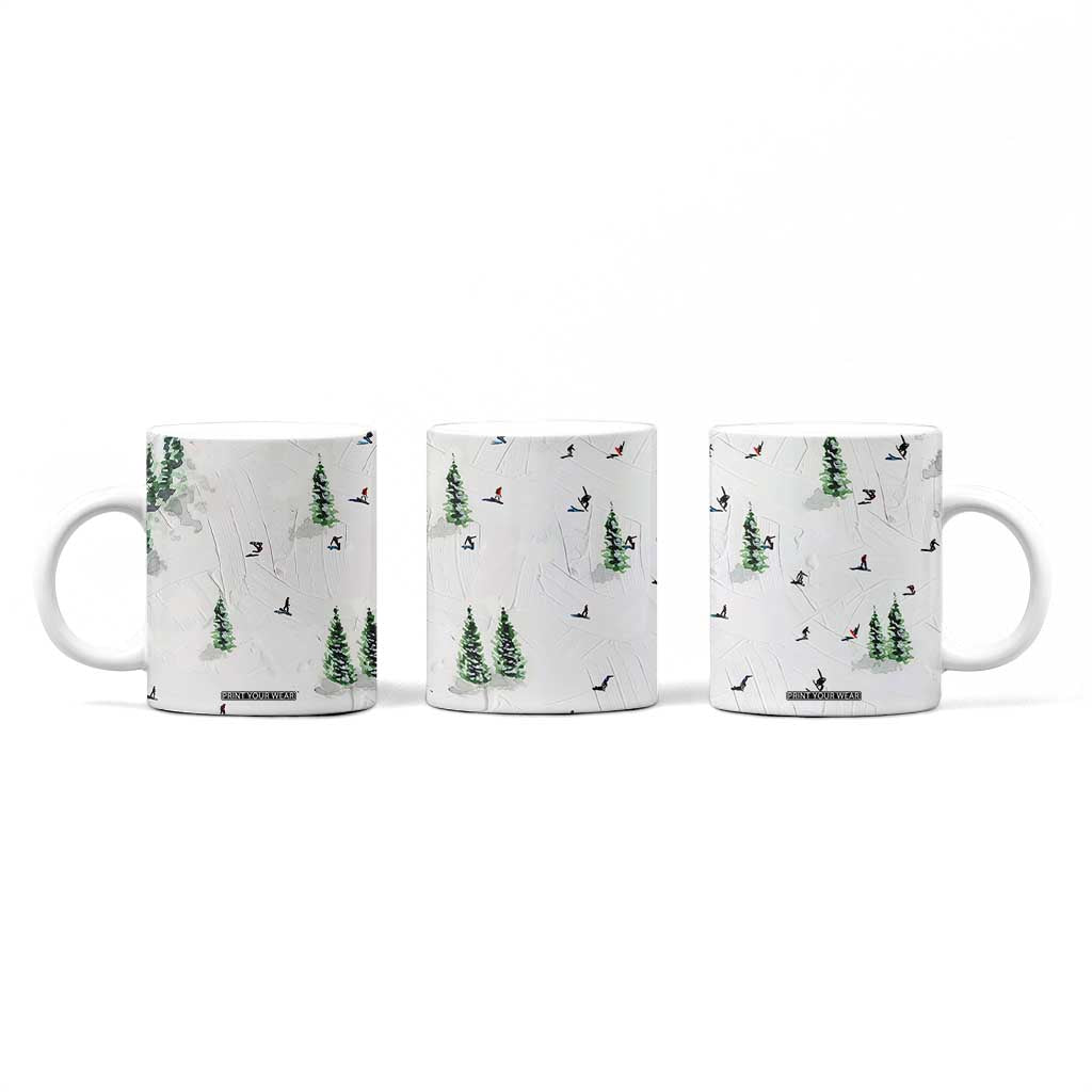 Skiing Gifts Coffee Mug Funny Ski Gift for Skiers Downhill Skiing TB10 Print Your Wear