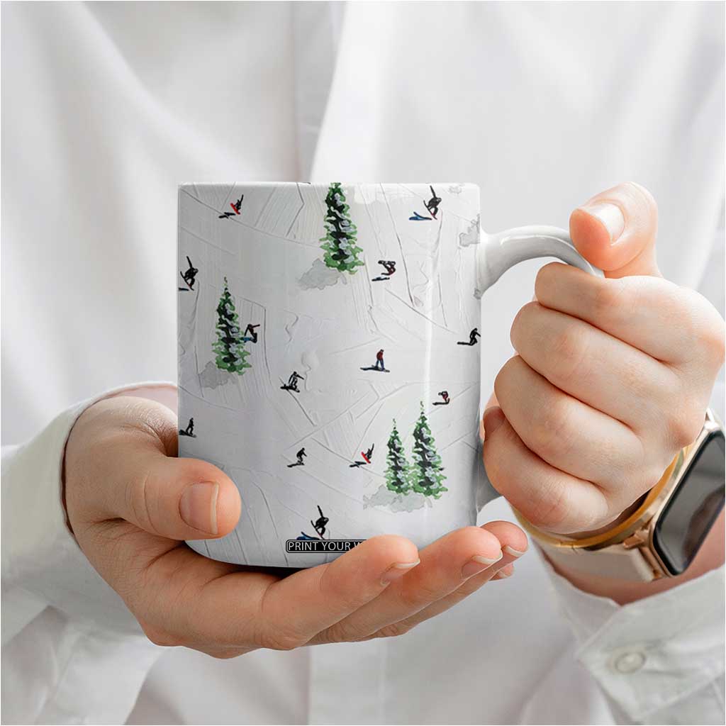 Skiing Gifts Coffee Mug Funny Ski Gift for Skiers Downhill Skiing TB10 Print Your Wear