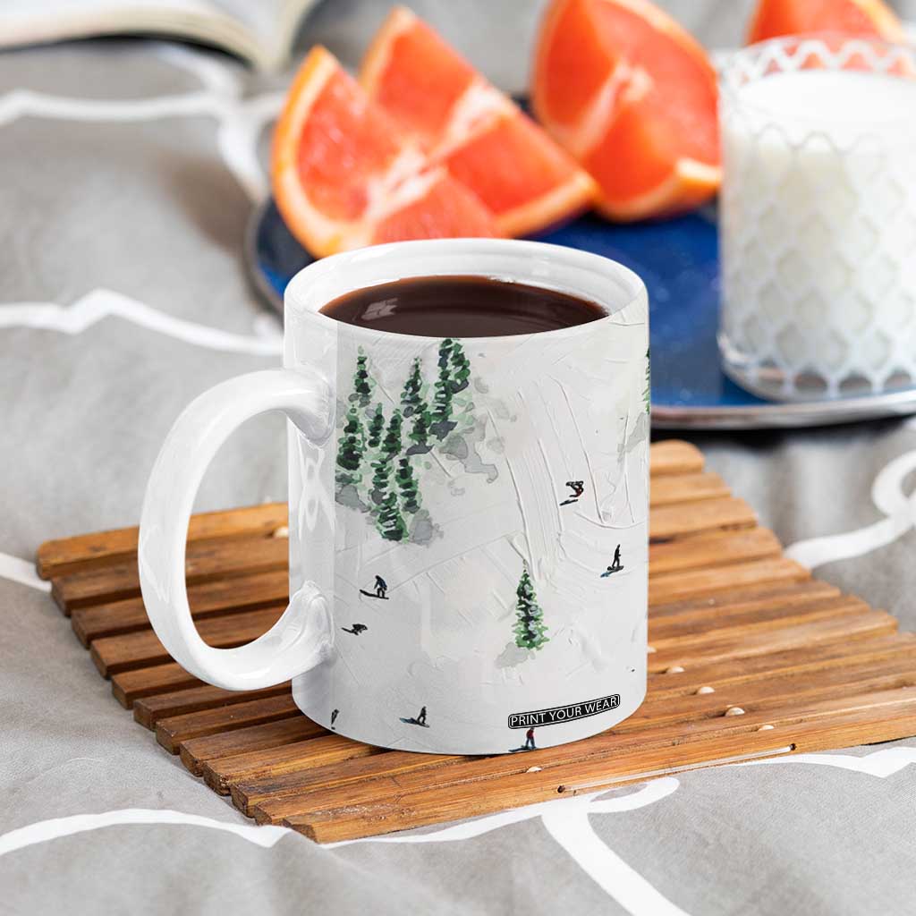 Skiing Gifts Coffee Mug Funny Ski Gift for Skiers Downhill Skiing TB10 Print Your Wear
