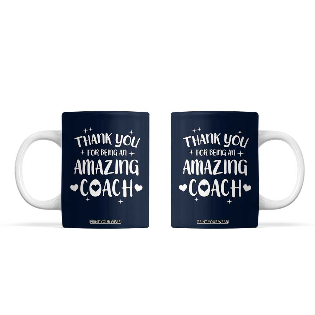 Coach Thank You Coffee Mug Basketball Football Sports Coach Appreciation Gifts TB10 Navy Print Your Wear