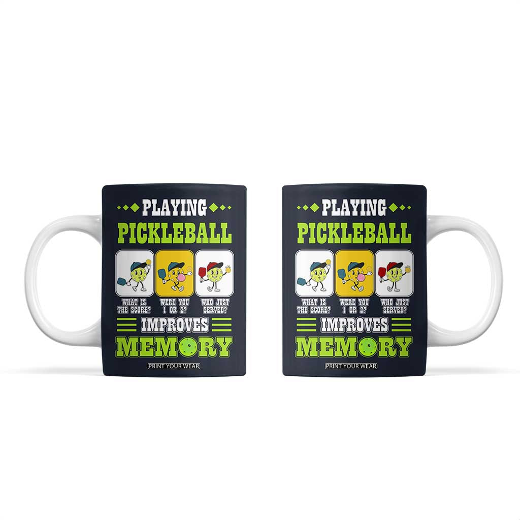 Playing Pickleball Improves Memory Coffee Mug Gift for Pickle Ball Lovers Pickleballs Coach Player TB10 Navy Print Your Wear