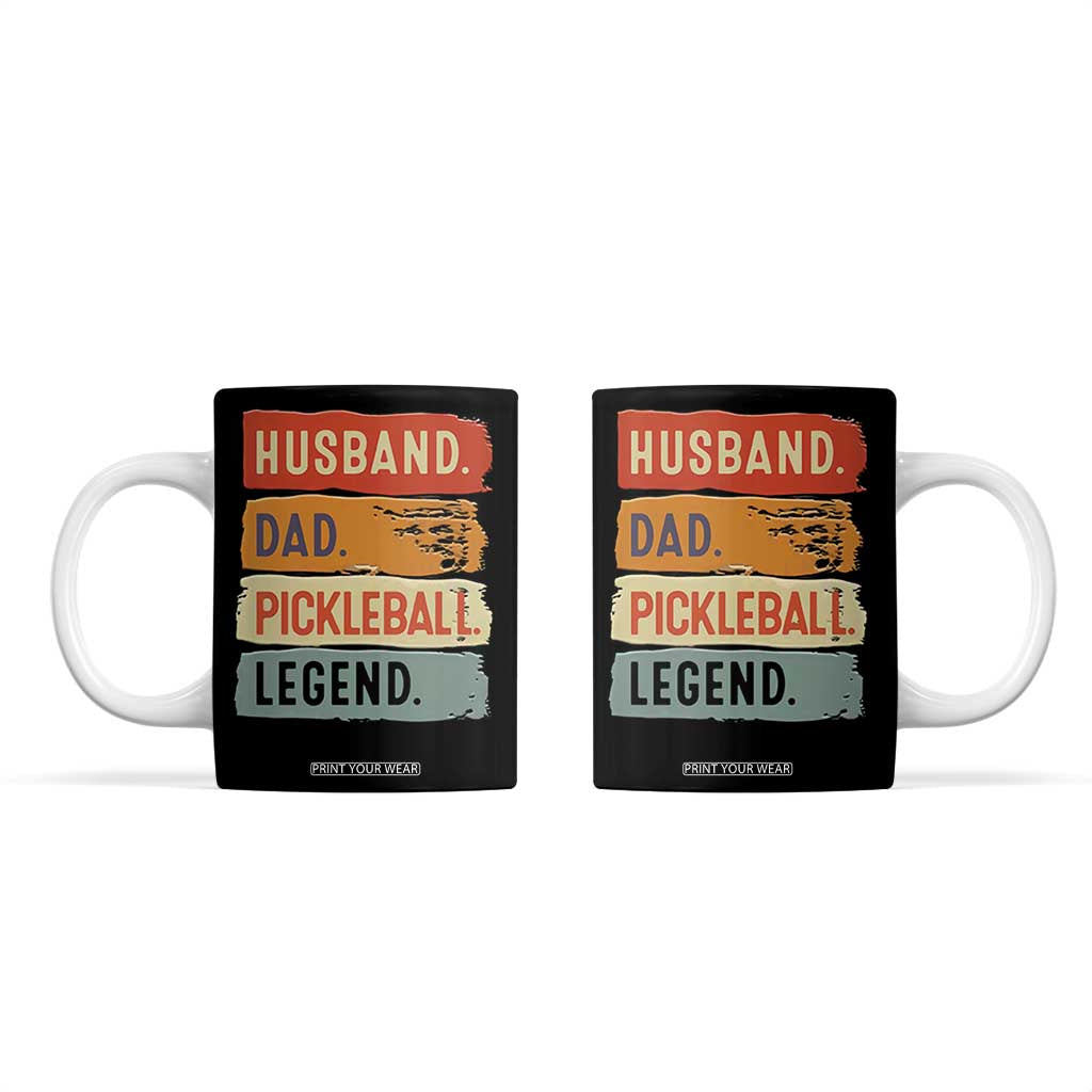 Husband Dad Pickleball Legend Coffee Mug Retro Pickleball Gift for Him Fathers Day TB10 Black Print Your Wear