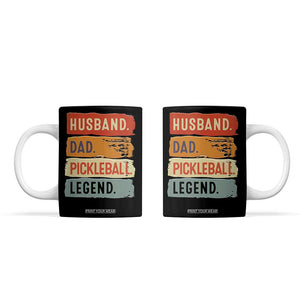 Husband Dad Pickleball Legend Coffee Mug Retro Pickleball Gift for Him Fathers Day TB10 Black Print Your Wear