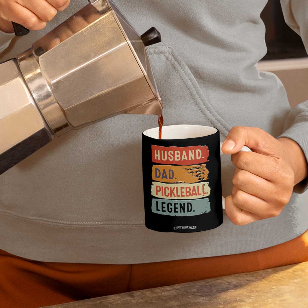 Husband Dad Pickleball Legend Coffee Mug Retro Pickleball Gift for Him Fathers Day TB10 Print Your Wear