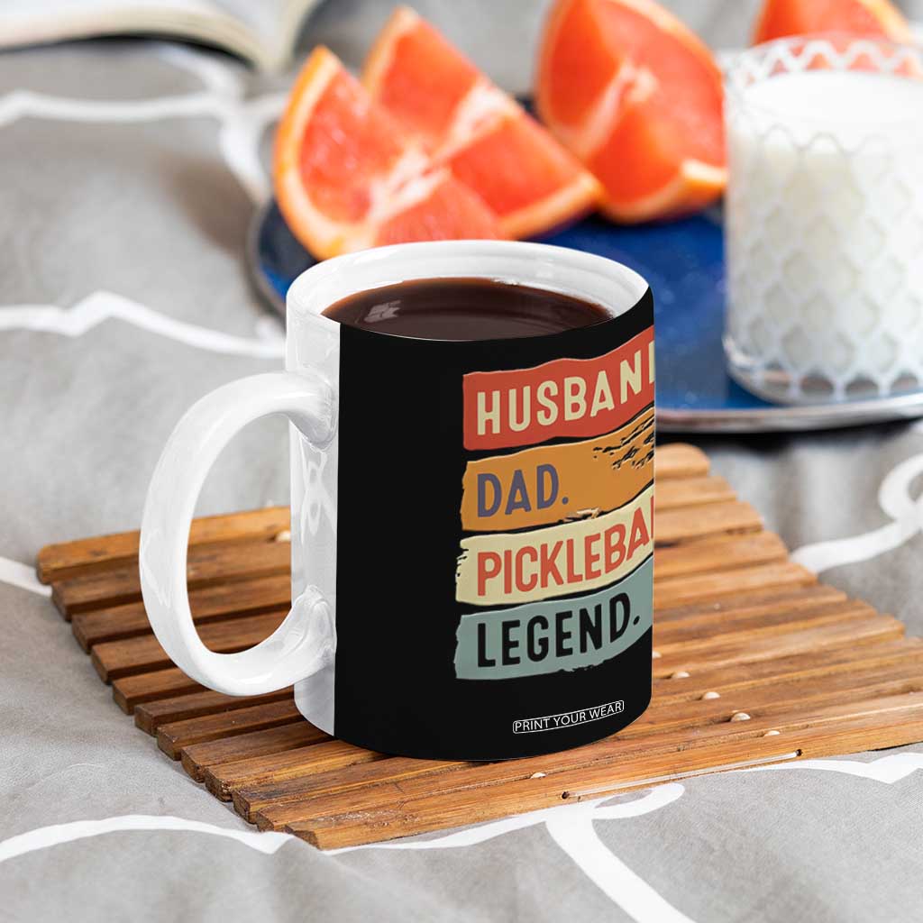 Husband Dad Pickleball Legend Coffee Mug Retro Pickleball Gift for Him Fathers Day TB10 Print Your Wear