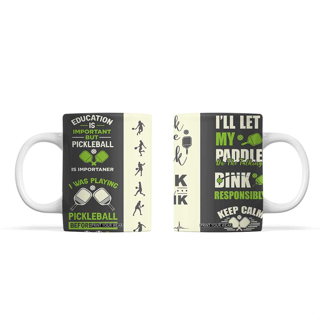 Pickleball Coffee Mug Gift for Pickle Ball Lovers Pickleballs Coach Player TB10 Grey Print Your Wear