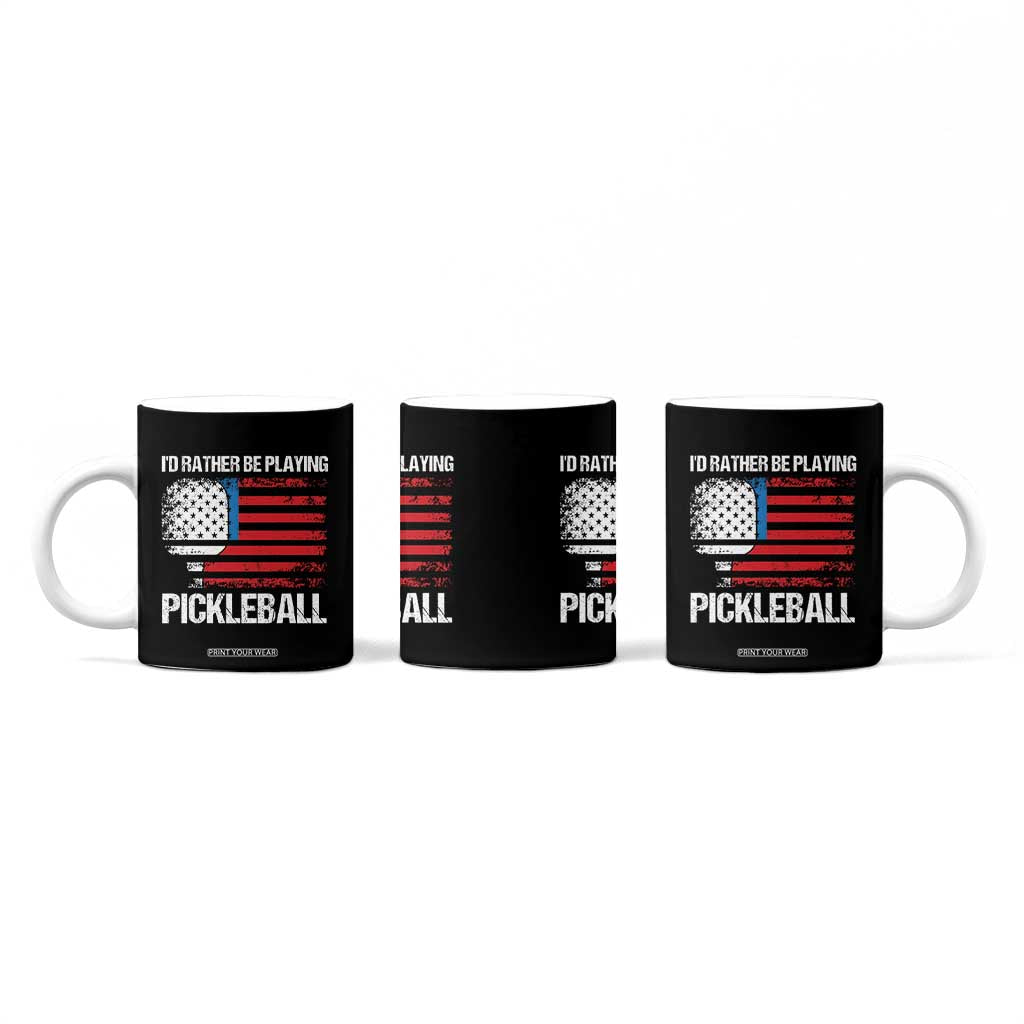 Funny Pickleball Player Coffee Mug US Flag Paddleball Lover TB10 Print Your Wear