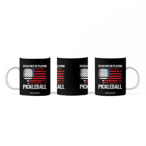 Funny Pickleball Player Coffee Mug US Flag Paddleball Lover TB10 Print Your Wear