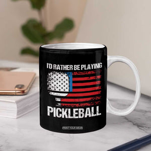 Funny Pickleball Player Coffee Mug US Flag Paddleball Lover TB10 Print Your Wear