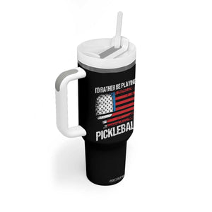 Funny Pickleball Player Tumbler With Handle US Flag Paddleball Lover TB10 Print Your Wear