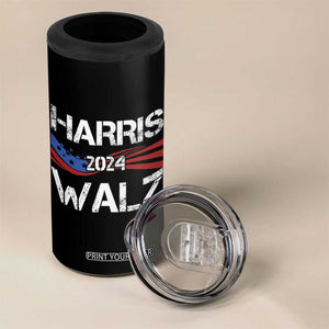 Harris Walz 2024 4 in 1 Can Cooler Tumbler Kamala Tim Walzt American Flag Presidential Election TB10 Print Your Wear