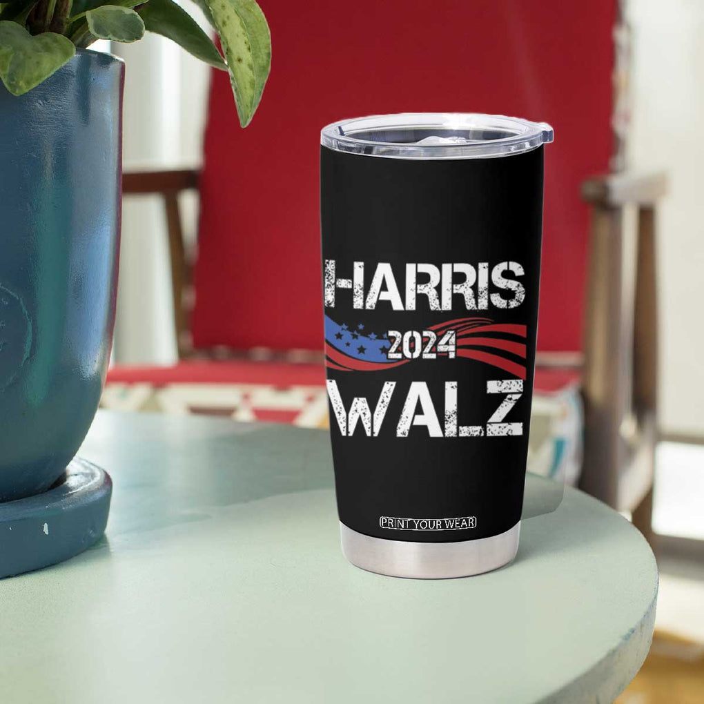 Harris Walz 2024 Tumbler Cup Kamala Tim Walzt American Flag Presidential Election TB10 Print Your Wear