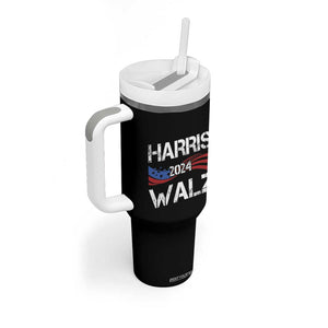 Harris Walz 2024 Tumbler With Handle Kamala Tim Walzt American Flag Presidential Election TB10 Print Your Wear