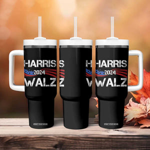 Harris Walz 2024 Tumbler With Handle Kamala Tim Walzt American Flag Presidential Election TB10 Print Your Wear