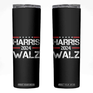 Harris Walz 2024 Skinny Tumbler Kamala Tim Walzt Presidential Election TB10 Black Print Your Wear