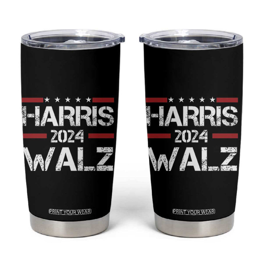 Harris Walz 2024 Tumbler Cup Kamala Tim Walzt Presidential Election TB10 Black Print Your Wear