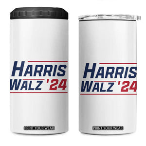 Harris Walz 2024 4 in 1 Can Cooler Tumbler Kamala Presidential Election TB10 One Size: 16 oz White Print Your Wear