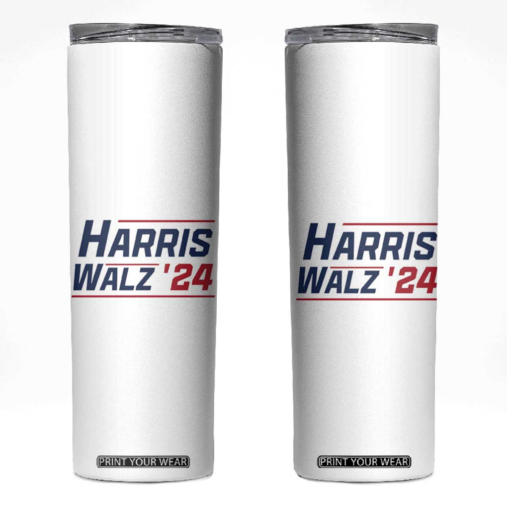 Harris Walz 2024 Skinny Tumbler Kamala Presidential Election TB10 White Print Your Wear