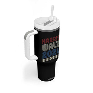 Harris Walz Waltz 2024 Tumbler With Handle Kamala Presidential Election Retro Stripe TB10 Print Your Wear